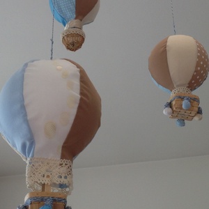 Hőlégballon gyerekszobai függődísz - Kék -  - Meska.hu