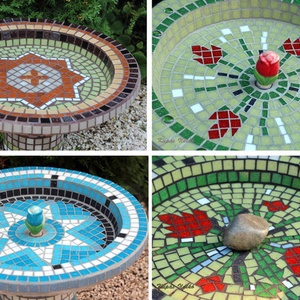 Mozaikos kerti madáritató-fürdető  -  - Meska.hu