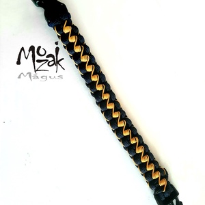 Mélykék-sárga paracord karkötő Cikk-Cakk - ékszer - karkötő - fonott karkötő - Meska.hu