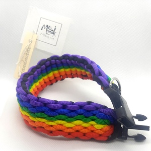 Paracord nyakörv,  Rainbow a királynak! - otthon & életmód - kisállatoknak - kutyáknak - kutya nyakörv - Meska.hu