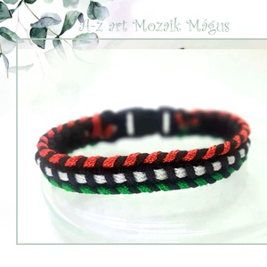  Keskeny nemzeti  paracord karkötő - ékszer - karkötő - fonott karkötő - Meska.hu