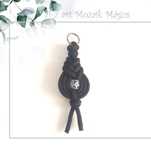 Paracord kulcstartó Csigás-fekete, Otthon & Életmód, Dekoráció, Fali és függő dekoráció, Fali kulcstartó, Csomózás, MESKA