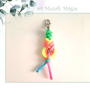 Paracord kulcstartó Csigás-szivárvány, Otthon & Életmód, Dekoráció, Fali és függő dekoráció, Fali kulcstartó, Csomózás, MESKA