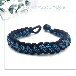 Kék diamond párhuzamok paracord karkötő, Ékszer, Karkötő, Fonott karkötő, Csomózás, MESKA