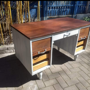 Vintage redőnyös fiókos íróasztal asztal - otthon & lakás - bútor - asztal - Meska.hu