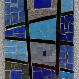 Kék absztrakt - üvegmozaik falidísz - otthon & lakás - dekoráció - kép & falikép - mozaik kép - Meska.hu