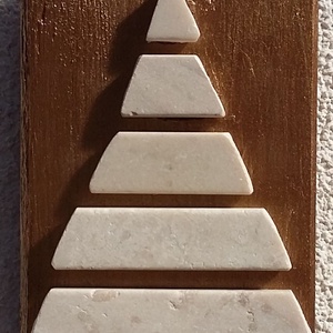 Karácsonyfa kicsi 2- kavicskép - otthon & életmód - dekoráció - kép & falikép - mozaik kép - Meska.hu