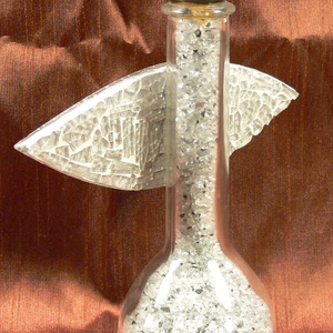 Angyal - karácsonyi üveg szobor, asztaldísz - karácsony - karácsonyi lakásdekoráció - karácsonyi lakásdíszek - Meska.hu