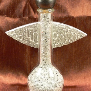 Angyal - karácsonyi üveg szobor, asztaldísz - karácsony - karácsonyi lakásdekoráció - karácsonyi lakásdíszek - Meska.hu