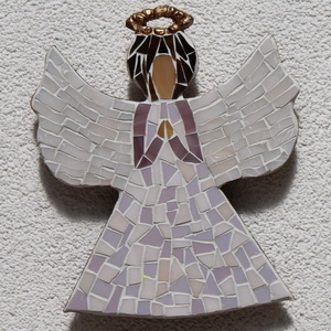 Angyal lila  - üvegmozaik falidísz - otthon & életmód - dekoráció - Meska.hu