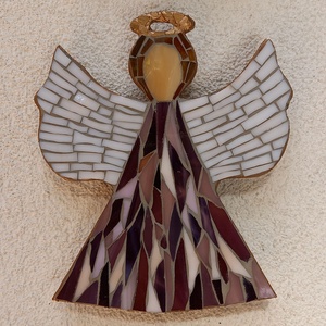 Lila angyal - üvegmozaik falidísz, Otthon & Lakás, Mozaik kép, Dekoráció, Kép & Falikép, Mozaik, Mindenmás, Meska