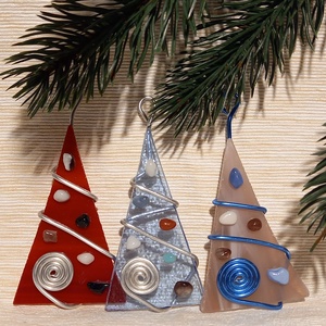 Karácsonyfadísz üveg 3 db-os - Meska.hu