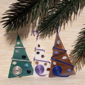 Karácsonyfadísz üveg 3 db-os, Karácsony, Karácsonyi lakásdekoráció, Karácsonyfadíszek, Mindenmás, Üvegművészet, MESKA