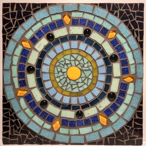 Kék mandala - üvegmozaik falikép - otthon & életmód - dekoráció - kép & falikép - mozaik kép - Meska.hu