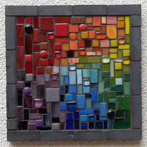 Szivárvány absztrakt - üvegmozaik falikép - otthon & lakás - dekoráció - kép & falikép - mozaik kép - Meska.hu