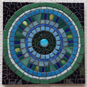 Zöld mandala - üvegmozaik falikép, Otthon & Lakás, Dekoráció, Kép & Falikép, Mozaik kép, Mozaik, Mindenmás, MESKA