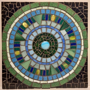 Zöld mandala - üvegmozaik falikép - otthon & életmód - dekoráció - kép & falikép - mozaik kép - Meska.hu