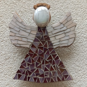 Lila angyal - üvegmozaik falidísz, Otthon & Lakás, Dekoráció, Kép & Falikép, Mozaik kép, Mozaik, Mindenmás, Meska