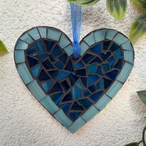 Szív - üvegmozaik falidísz, Otthon & Lakás, Dekoráció, Dísztárgy, Mozaik, Mindenmás, Meska