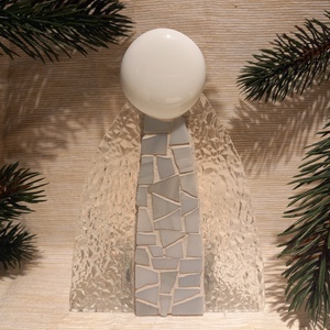 Angyal - üvegmozaik mécsestartó - karácsony - karácsonyi lakásdekoráció - karácsonyi illatgyertya, mécses - Meska.hu