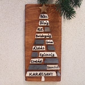 Karácsonyfa natúr - kavicskép, Otthon & Életmód, Dekoráció, Kép & Falikép, Mozaik kép, Mindenmás, Mozaik, MESKA