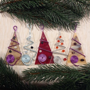 Karácsonyfadísz üveg 5 db-os, Karácsony, Karácsonyi lakásdekoráció, Karácsonyfadíszek, Mindenmás, Üvegművészet, MESKA