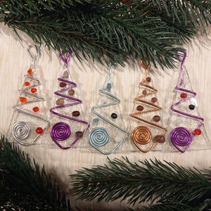 Karácsonyfadísz üveg 5 db-os - Meska.hu