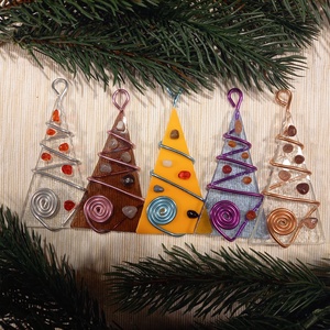 Karácsonyfadísz üveg 5 db-os, Karácsony, Karácsonyi lakásdekoráció, Karácsonyfadíszek, Mindenmás, Üvegművészet, MESKA