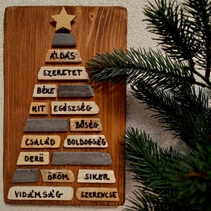 Jókívánság karácsonyfa natúr - kavicskép, Otthon & Életmód, Dekoráció, Kép & Falikép, Mozaik kép, Mindenmás, Mozaik, MESKA