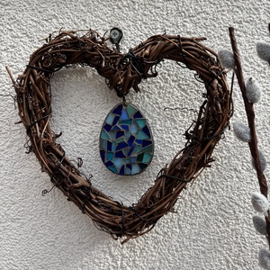 Akasztható üvegmozaik húsvéti dísz - otthon & életmód - dekoráció - dísztárgy - Meska.hu