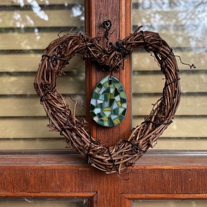 Akasztható üvegmozaik húsvéti dísz - Meska.hu