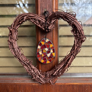 Akasztható üvegmozaik húsvéti dísz - Meska.hu