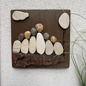 Családi idill (6 fős) - kavicskép - otthon & életmód - dekoráció - kép & falikép - kavics kép - Meska.hu