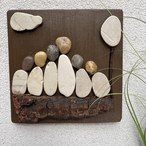 Családi idill (6 fős) - kavicskép, Otthon & Életmód, Dekoráció, Kép & Falikép, Kavics kép, Mozaik, Mindenmás, MESKA