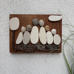 Családi idill (6 fős) - kavicskép - otthon & életmód - dekoráció - kép & falikép - kavics kép - Meska.hu