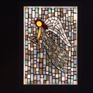 A szeretet angyala - üvegmozaik falikép világítással - otthon & életmód - dekoráció - kép & falikép - mozaik kép - Meska.hu