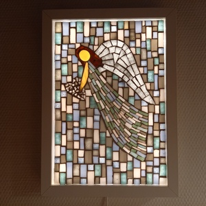 A szeretet angyala - üvegmozaik falikép világítással - Meska.hu