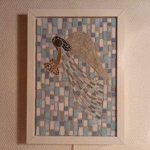 A szeretet angyala - üvegmozaik falikép világítással - otthon & életmód - dekoráció - kép & falikép - mozaik kép - Meska.hu