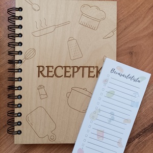 Receptes füzet + ajándék bevásárlólista jegyzettömb - otthon & lakás - konyhafelszerelés, tálalás - sütés, főzés - receptfüzet - Meska.hu