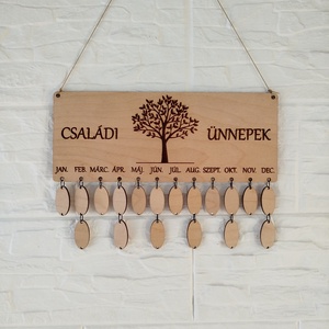 Családi ünnepek öröknaptár, Otthon & Életmód, Dekoráció, Fali és függő dekoráció, Falinaptár & Öröknaptár, Famegmunkálás, Gravírozás, pirográfia, MESKA