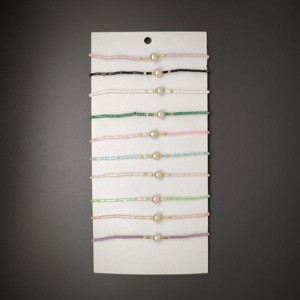 Állítható műanyag gyöngy karkötő csomag 10db, Ékszer, Karkötő, , MESKA