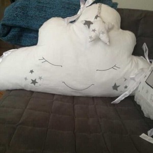 Rácsvédő párna - felhő, minky - Meska.hu