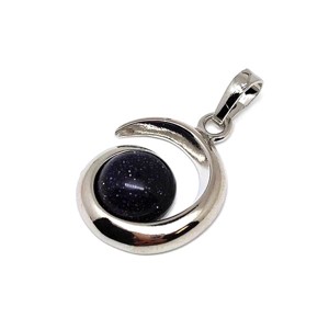 Spirál medál fém Goldstone kék 2cm, Ékszer, Nyaklánc, Medál, , MESKA