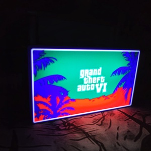 Egyedi GTA6 lightbox, világító asztali/fali dísz - otthon & életmód - lámpa - asztali lámpa - Meska.hu