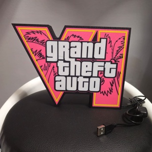 Egyedi GTA6 lightbox, világító asztali dísz - otthon & életmód - dekoráció - asztal és polc dekoráció - asztaldísz - Meska.hu