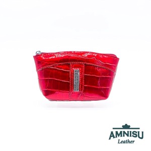 Meggy piros lakk krokkómintás egy cipzáras egyenes swarovski köves kulcstartó E5023 -  - Meska.hu