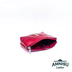 Meggy piros lakk krokkómintás egy cipzáras egyenes swarovski köves kulcstartó E5023 -  - Meska.hu