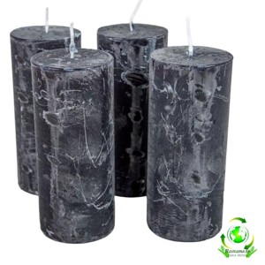 Rusztikus gyertya 50 x 120 mm - fekete szett, Kellékek & szerszámok, Vegyes alapanyag, Dekorációs gyertya, , MESKA