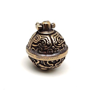 Sárgaréz medál kínai golyó csengő 2,5x2cm, Ékszer, Nyaklánc, Medál, , MESKA