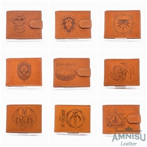 Egyedi mintával gravírozott világosbarna patentos férfi bőr pénztárca + te mintád -  - Meska.hu